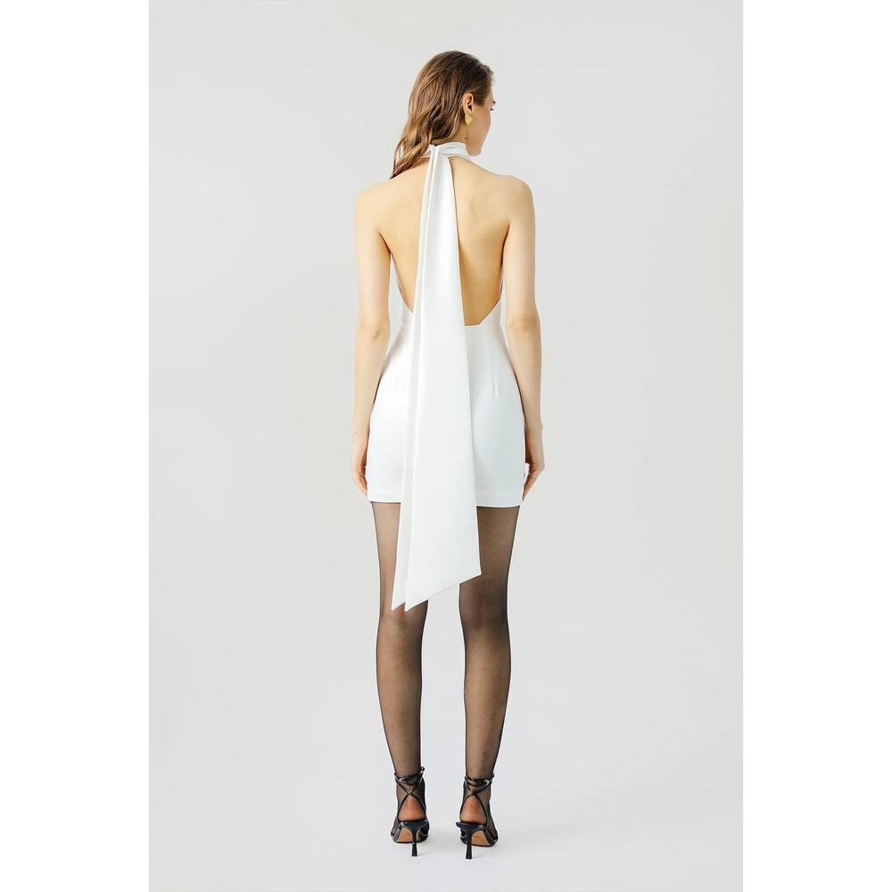 Sau Lee Patsy Mini Dress Backless Crepe Halter Ti… - image 4
